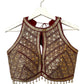 Indian Designer Red beads Saree Lehenga Blouse Sleeveless sabyasachi style.