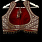 Indian Designer Red beads Saree Lehenga Blouse Sleeveless sabyasachi style.