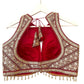 Indian Designer Red beads Saree Lehenga Blouse Sleeveless sabyasachi style.