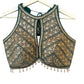 Indian Designer Blue beads Saree Lehenga Blouse Sleeveless sabyasachi style.