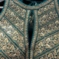Indian Designer Blue beads Saree Lehenga Blouse Sleeveless sabyasachi style.