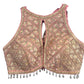 Indian Designer Pink beads Saree Lehenga Blouse Sleeveless sabyasachi style.
