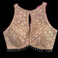 Indian Designer Pink beads Saree Lehenga Blouse Sleeveless sabyasachi style.
