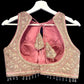 Indian Designer Pink beads Saree Lehenga Blouse Sleeveless sabyasachi style.