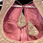 Indian Designer Pink beads Saree Lehenga Blouse Sleeveless sabyasachi style.