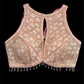Indian Designer Pink beads Saree Lehenga Blouse Sleeveless sabyasachi style.