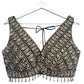 Indian Designer Black beads Saree Lehenga Blouse Sleeveless sabyasachi style.