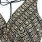 Indian Designer Black beads Saree Lehenga Blouse Sleeveless sabyasachi style.