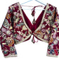 Indian Designer Red beads Saree Lehenga Blouse Sleeveless sabyasachi style.