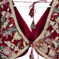 Indian Designer Red beads Saree Lehenga Blouse Sleeveless sabyasachi style.