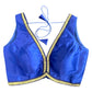 Indian Designer Blue beads Saree Lehenga Blouse Sleeveless sabyasachi style.