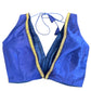 Indian Designer Blue beads Saree Lehenga Blouse Sleeveless sabyasachi style.