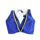 Indian Designer Blue beads Saree Lehenga Blouse Sleeveless sabyasachi style.