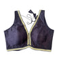Indian Designer Navy Blue Saree Lehenga Blouse Sleeveless sabyasachi style.