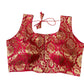 Indian Designer Red Saree Lehenga Blouse Sleeveless style.