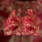 Indian Designer Red Saree Lehenga Blouse Sleeveless style.