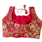 Indian Designer Red Saree Lehenga Blouse Sleeveless style.