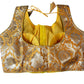 Indian Designer Yellow Saree Lehenga Blouse Sleeveless style.