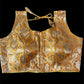 Indian Designer Yellow Saree Lehenga Blouse Sleeveless style.