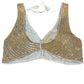 Indian Designer Silver Saree Lehenga  beaded blouse sleeveless style.