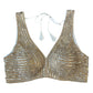 Indian Designer Gold Saree Lehenga Blouse Sleeveless sabyasachi style