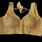 Indian Designer Gold beads Saree Lehenga Blouse Sleeveless sabyasachi style
