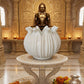 Handcrafted Marble Lotus Urli Candle Holder