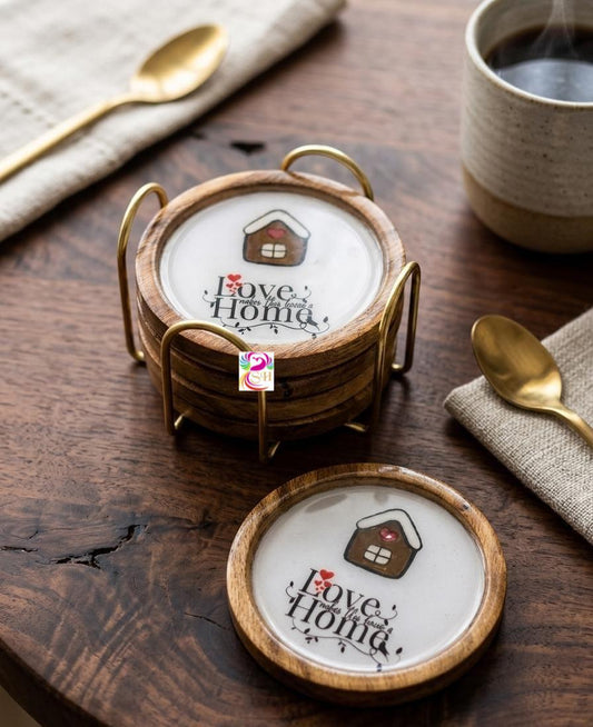 Beautiful wooden tea coaster. Coaster set,Wooden coaster. Set of 6
