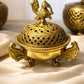Handcrafted Brass Dhoop Dani – Traditional Incense Burner with Decorative Lid & Peacock Finial