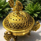 Handcrafted Brass Dhoop Dani – Traditional Incense Burner with Decorative Lid & Peacock Finial