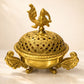Handcrafted Brass Dhoop Dani – Traditional Incense Burner with Decorative Lid & Peacock Finial