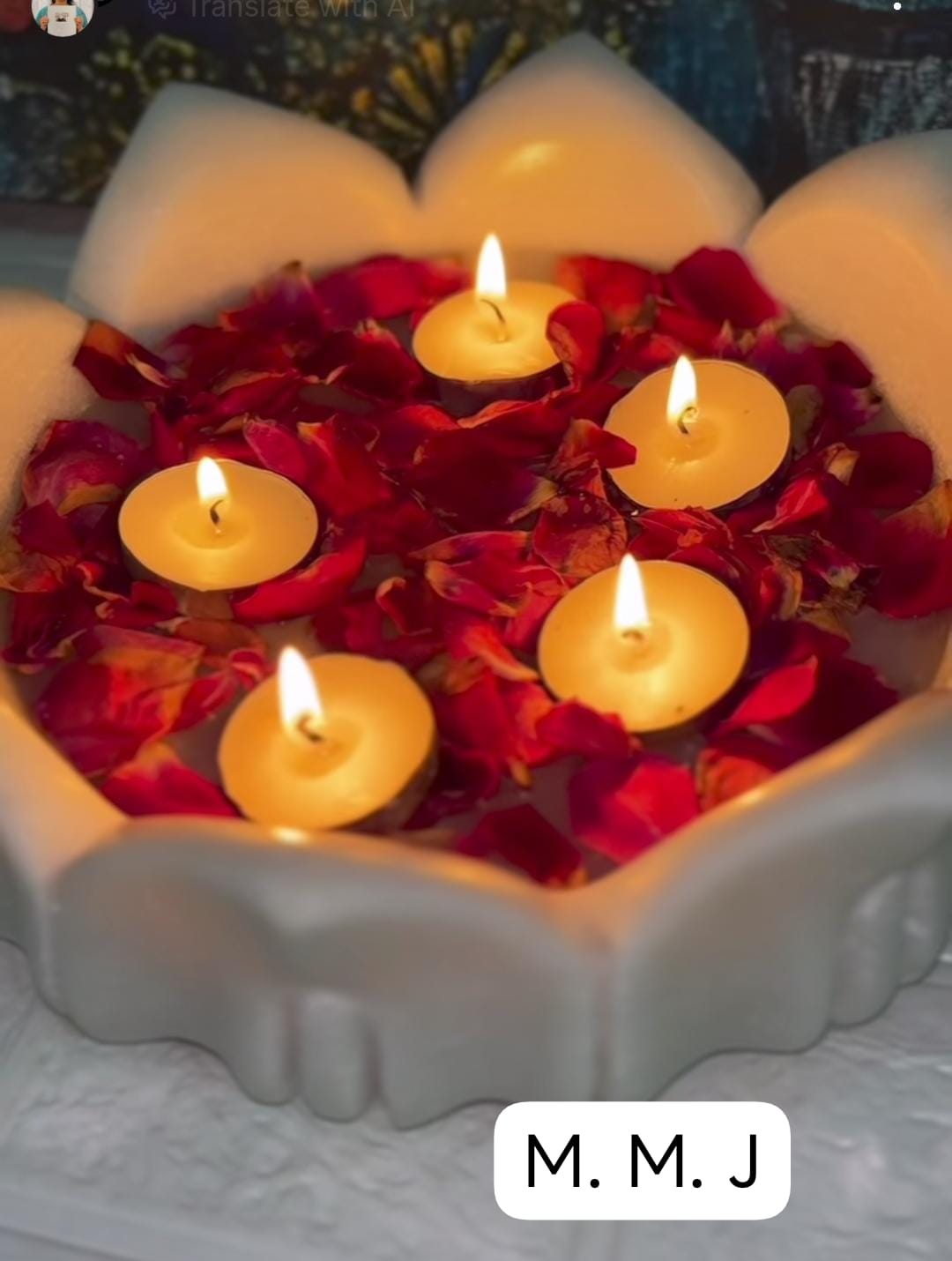 Handcrafted White Marble Lotus Urli – Luxury Decorative Bowl