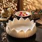 Handcrafted White Marble Lotus Urli – Luxury Decorative Bowl