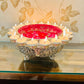 Traditional Silver Urli with Candle Stand – Floral Home Décor Centerpiece