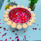 Traditional Silver Urli with Candle Stand – Floral Home Décor Centerpiece