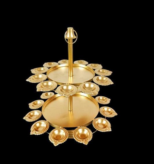 Aurelia double layer t-light holder for festive decoration. Festive vibe/Indian decor/Diwali.