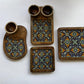 Elegant Wood & Resin 7-Piece Platter Set – Artisanal Serving Collection