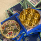 Peacock nakashi brass masala box. Condiment box.