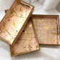 Beautiful Pink Wooden printed serving trays. Set of 3.