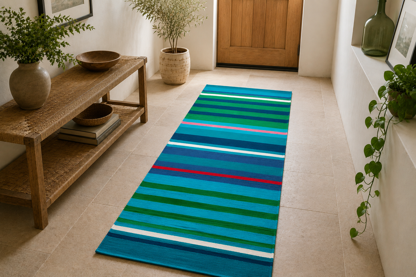 Ocean Breeze Handwoven Runner Rug