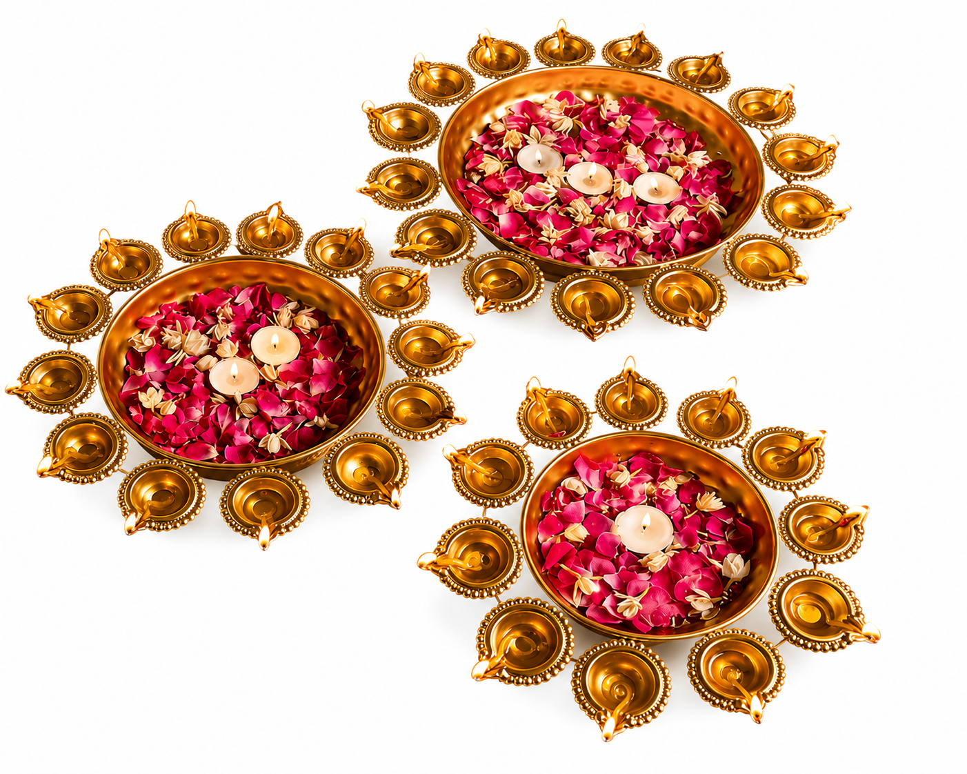 Artisan Brass Floating Diya Centerpiece
