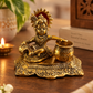 Divine Bal Krishna with Makhan Matki – Antique Gold Decorative Idol