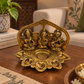 Divine Lakshmi Ganesha Saraswati Multi Diya – Antique Gold