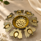 Golden Lotus Diya Urli Centerpiece with 8 Tealight Holders