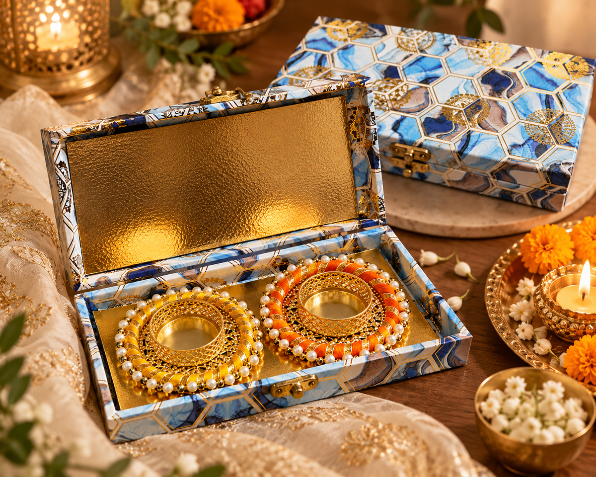 Diwali diya gift box. Set of 2 diya in a box.