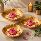 Golden Lotus Trio – Reflective Water Bowls for Modern Home Decor