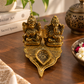 Divine Lakshmi Ganesha Diya – Antique Gold Prosperity Lamp
