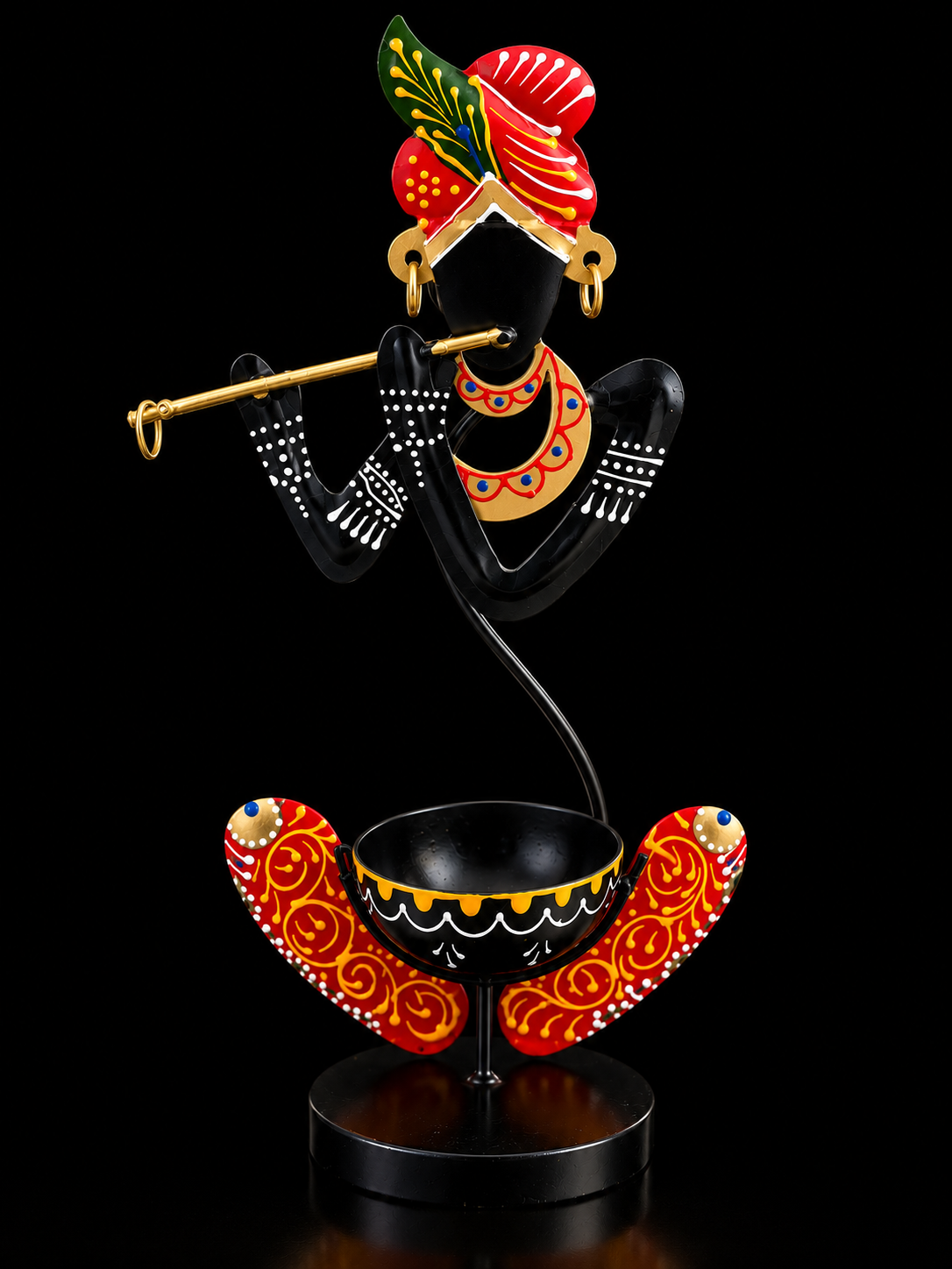 Melody of Krishna – Hand-Painted Decorative Tealight Holder (Copy)