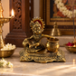 Divine Bal Krishna with Makhan Matki – Antique Gold Decorative Idol