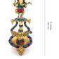 Brass dancing ganesh with gem stone work diya stand